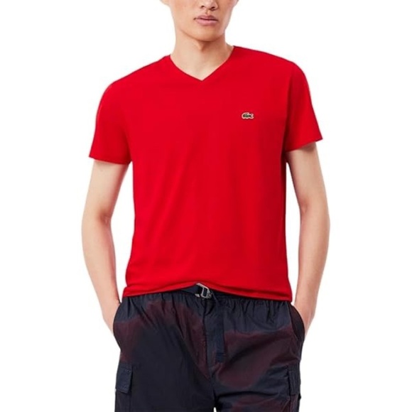 Lacoste Red Short Sleeve Tee - Picture 1 of 5